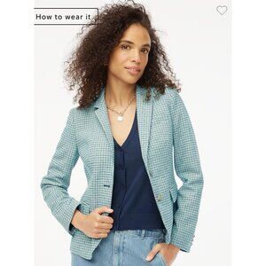 J. Crew Blue Green Herringbone Blazer